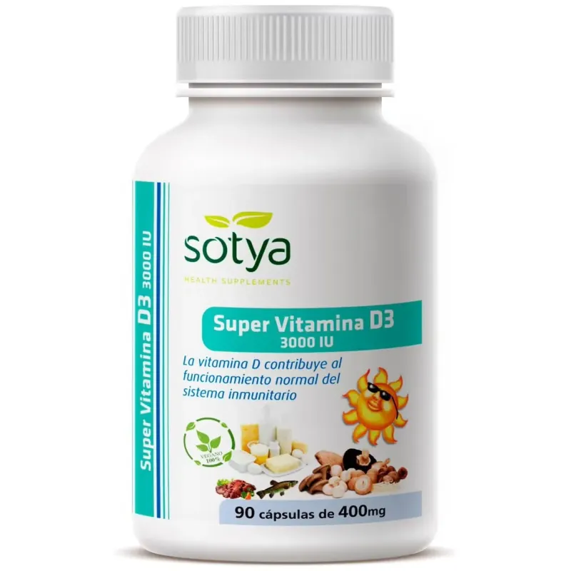 Sotya súper vitamina d3 3000ui 400mg 90caps | Farmacia Barata