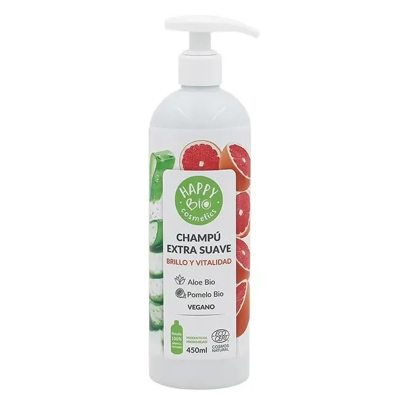 Happy bio cosmetics champu extra pomelo aloe suave brillo 450ml | Farmacia Barata