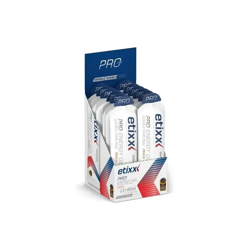 Etixx double carb energy melocoton gel 12udx60ml. | Farmacia Barata