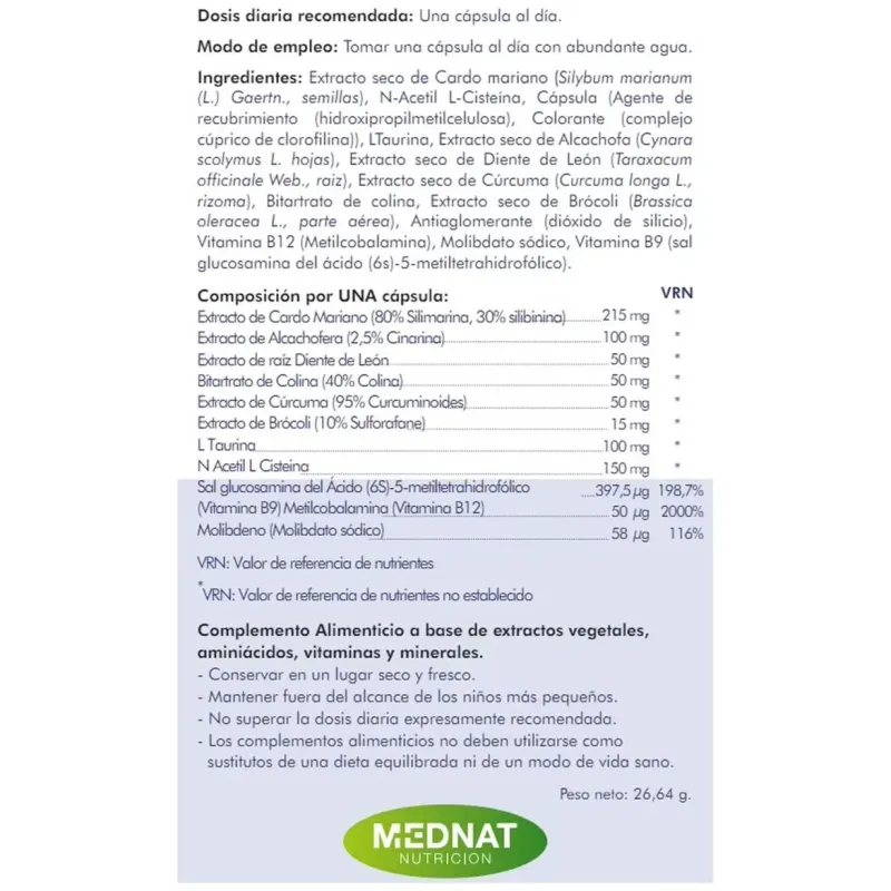 Mednat hepabasic 30caps | Farmacia Barata