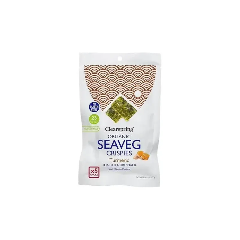 Clearspring alga nori tostada cúrcuma multipack snack 5x4g | Farmacia Barata