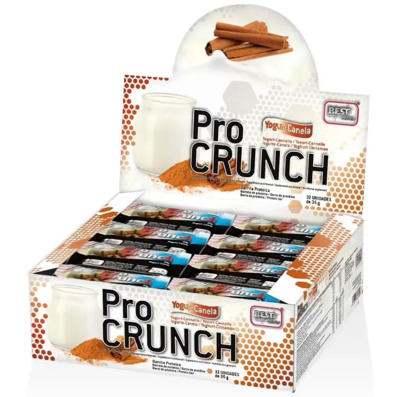 Pro crunch barrita proteina 36% yogur-canela 32udsx35 gr | Farmacia Barata