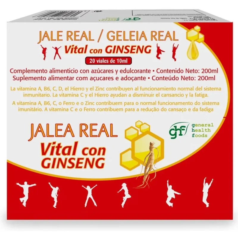 Ghf jalea real vital con ginseng 20 ampollas | Farmacia Barata