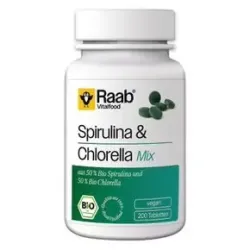 Raab vitalfood alga espirulina + chlorella 440mg bio 200comp