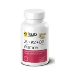 Raab vitalfood vitamina d3+k2+b12 460mg vegan sin gluten 60caps