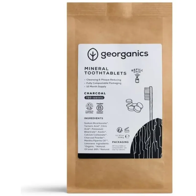 Georganics dentífrico mineral carbón activo 720comp | Farmacia Barata
