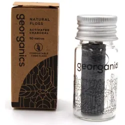 Georganics dental floss activated charcoal 50m 1ud