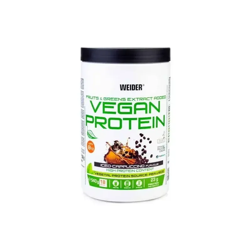 Weider vegan protein cappuccino iced 540g | Farmacia Barata