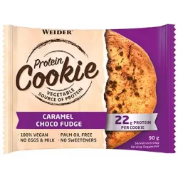 Weider protein cookie caramel choco fudge 90grx12uds.