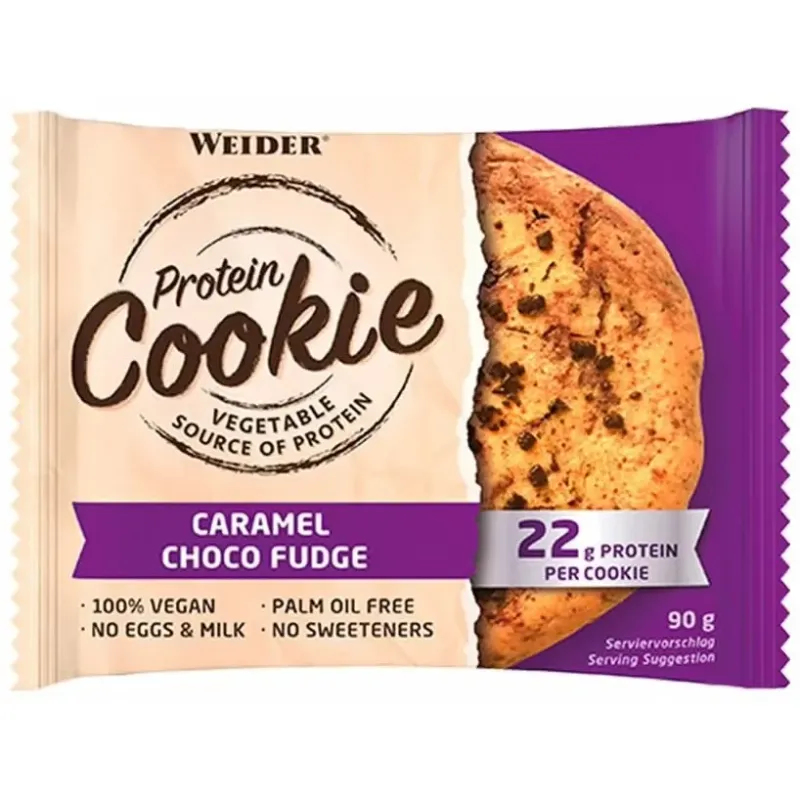 Weider protein cookie caramel choco fudge 90grx12uds. | Farmacia Barata