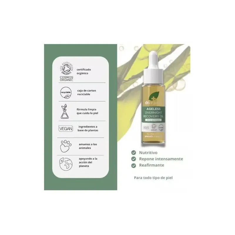 Dr. organic ageless aceite noche algas marinas 30ml | Farmacia Barata