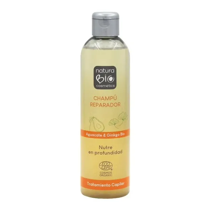 Naturabio cosmetics champu reparador aguacate y ginkgo bio 250ml | Farmacia Barata