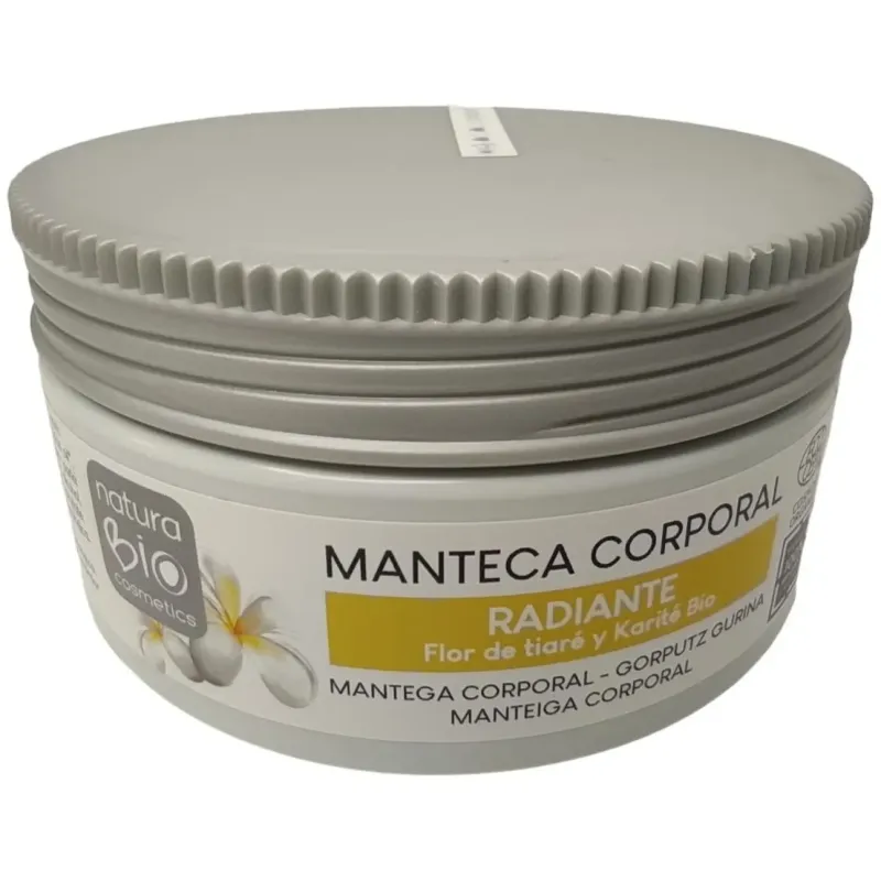 Naturabio cosmetics manteca corporal radiante tiare-karite 200ml | Farmacia Barata