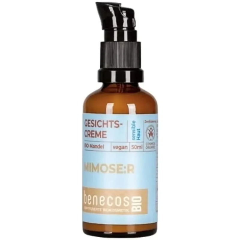 Benecos crema facial piel sensible almendra bio vegan 50ml | Farmacia Barata