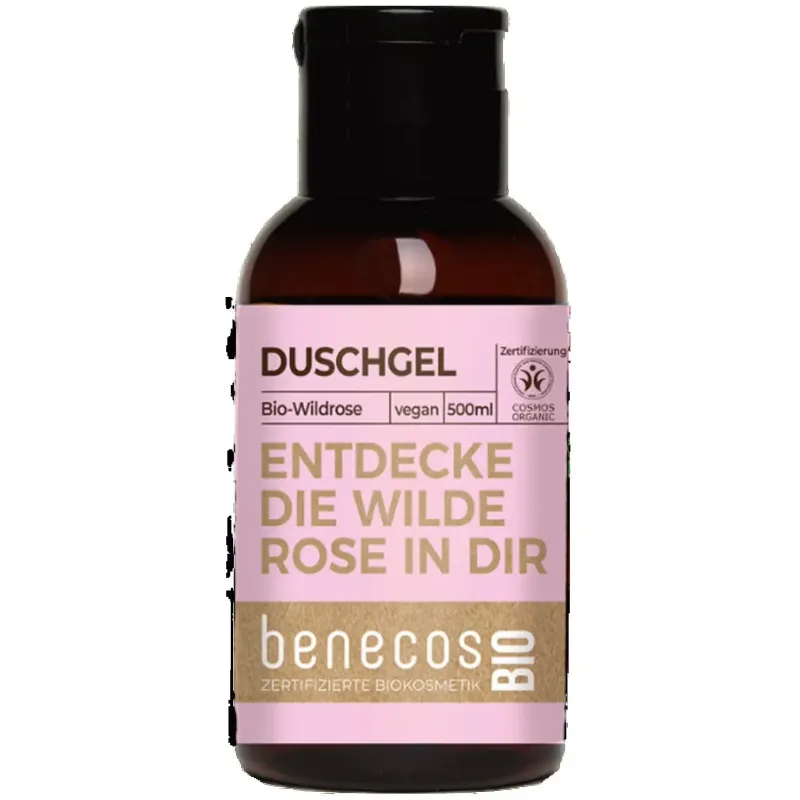 Benecos gel de baño rosa mosqueta mini viaje 50ml | Farmacia Barata