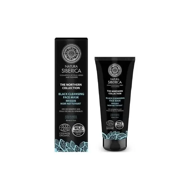 Natura siberica mascarilla facial negra limpiadora, brillo de la piel 80 ml | Farmacia Barata