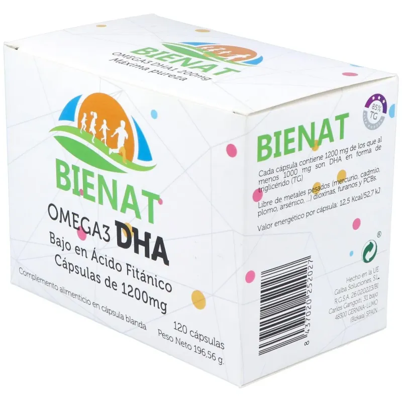 Bienat dha omega 3 1000mg. 120cap. 2 | Farmacia Barata Bienat dha omega 3 1000mg. 120cap. 2 | Farmacia Barata