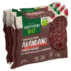 Santiveri tortitas de arroz y arándanos con choco negro 3x35g