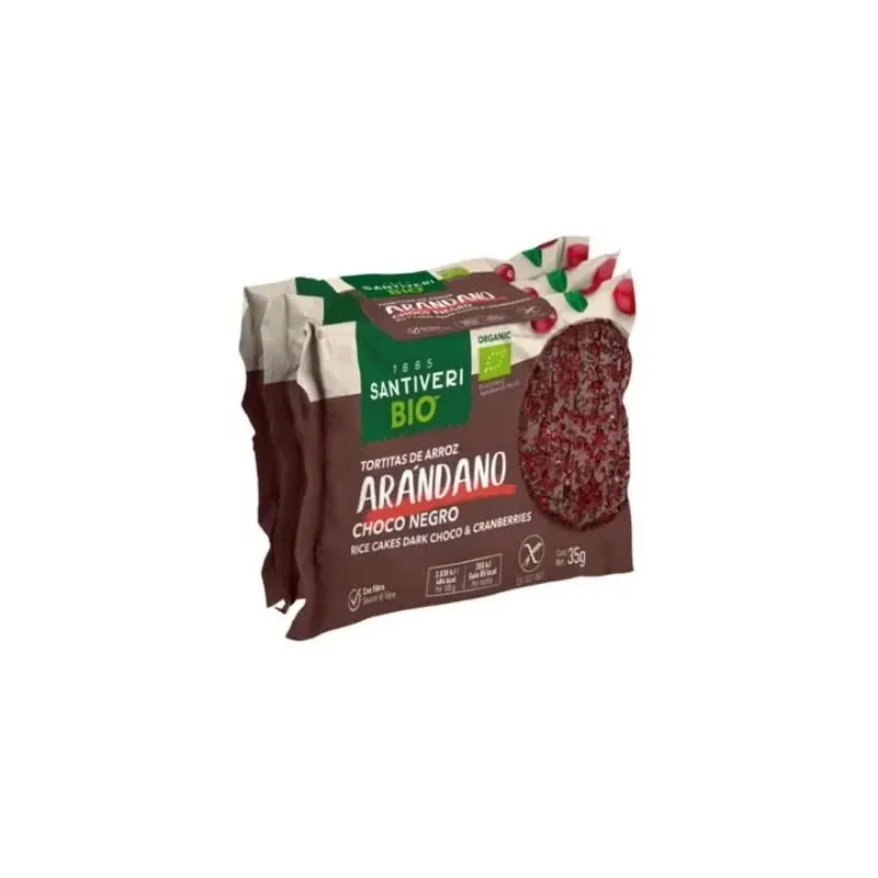 Santiveri tortitas de arroz y arándanos con choco negro 3x35g | Farmacia Barata