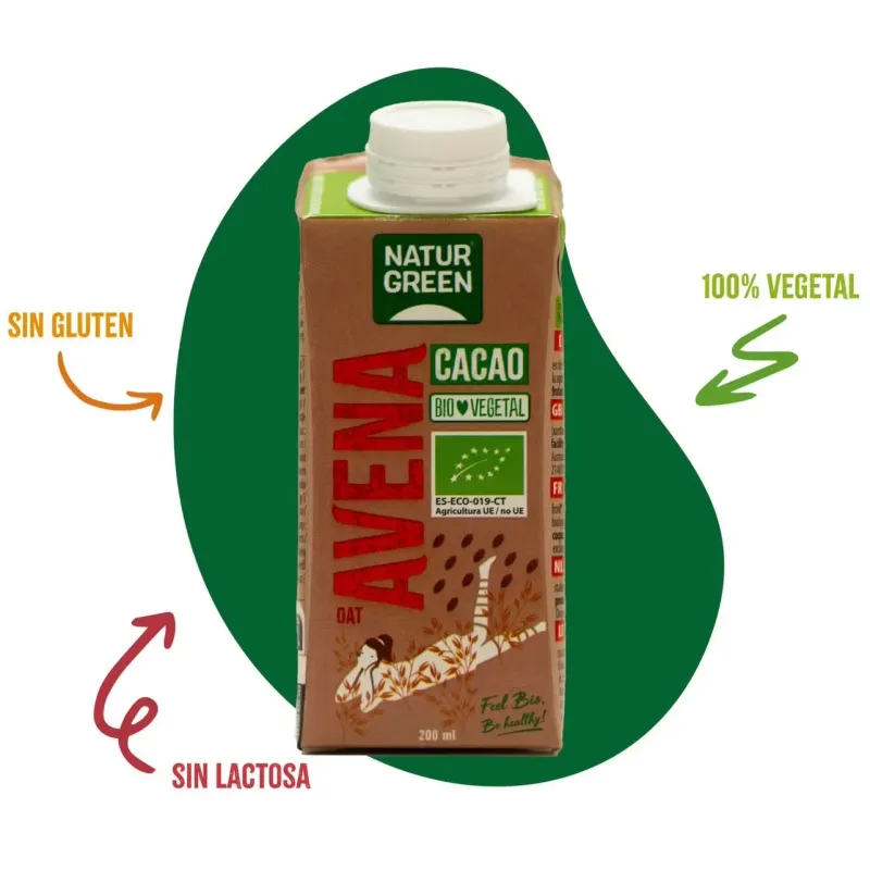 Naturgreen bebida ecológica de avena y cacao con calcio 200 ml | Farmacia Barata Naturgreen bebida ecológica de avena y cacao con calcio 200 ml | Farmacia Barata