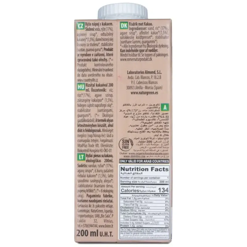 Bebida vegetal de arroz con choco-calcio mini 200m | Farmacia Barata Bebida vegetal de arroz con choco-calcio mini 200m | Farmacia Barata
