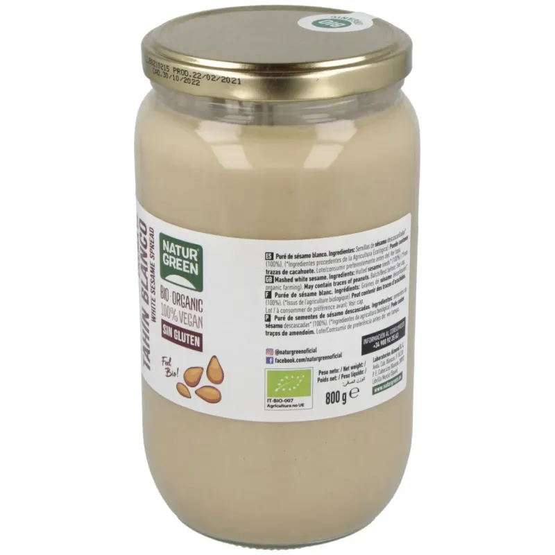 Naturgreen tahín ecológico de sésamo 800 g | Farmacia Barata Naturgreen tahín ecológico de sésamo 800 g | Farmacia Barata