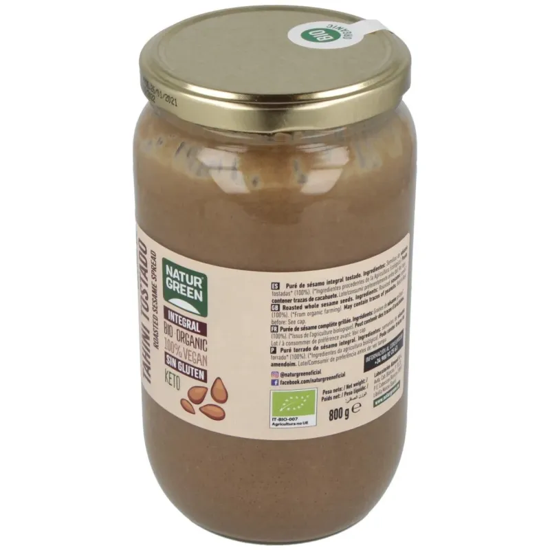 Naturgreen tahín ecológico de sésamo tostado 800 g | Farmacia Barata