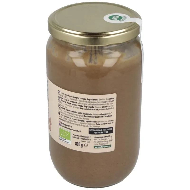 Naturgreen tahín ecológico de sésamo tostado 800 g | Farmacia Barata