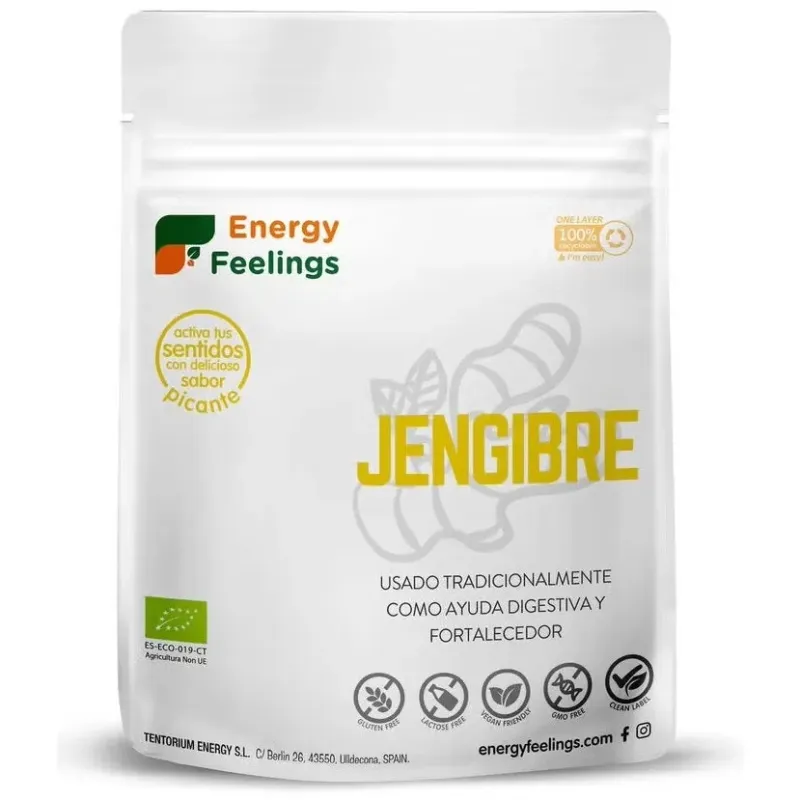 Energy feelings jengibre polvo eco vegan sin gluten 200g | Farmacia Barata