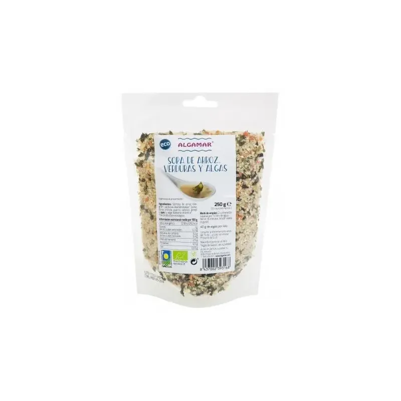 Algamar sopa arroz verdura algas eco 250g | Farmacia Barata Algamar sopa arroz verdura algas eco 250g | Farmacia Barata