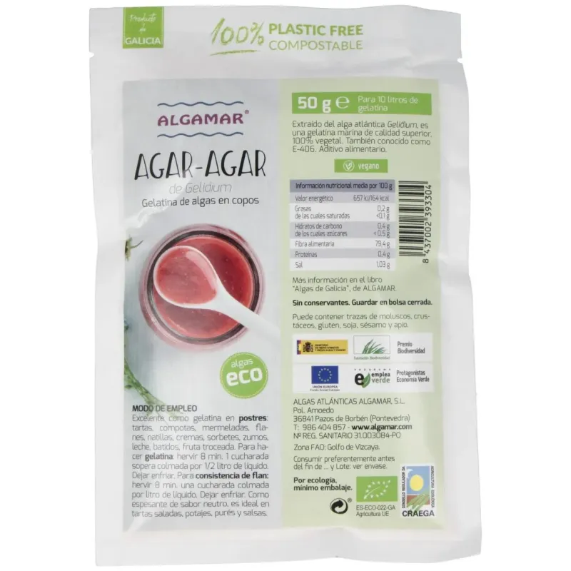 Algamar algas agar-agar ecológicas copos 50g | Farmacia Barata