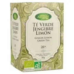 Artemis té verde jengibre y limón 20 filtros