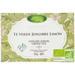 Artemis té verde jengibre y limón 20 filtros | Farmacia Barata