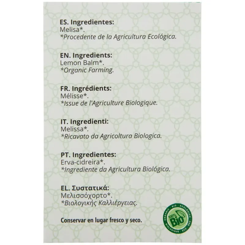 Melisa infusion 20bolsitas. bio | Farmacia Barata