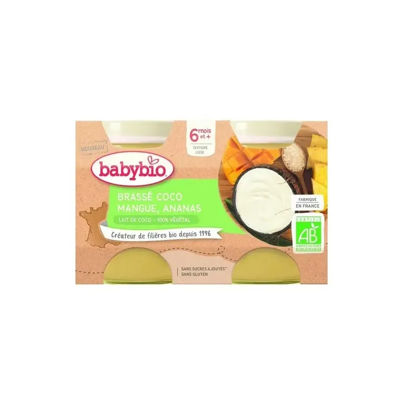 Babybio brasse coco mangue ananas 2x130g | Farmacia Barata