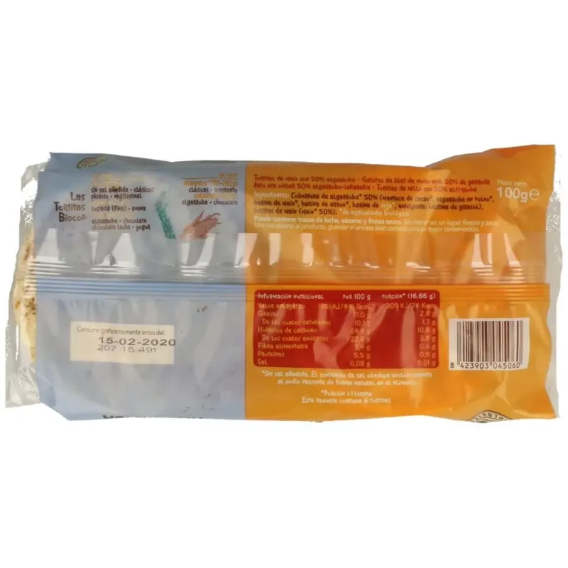 Tortitas de maiz con algarroba 100gr. bio | Farmacia Barata Tortitas de maiz con algarroba 100gr. bio | Farmacia Barata