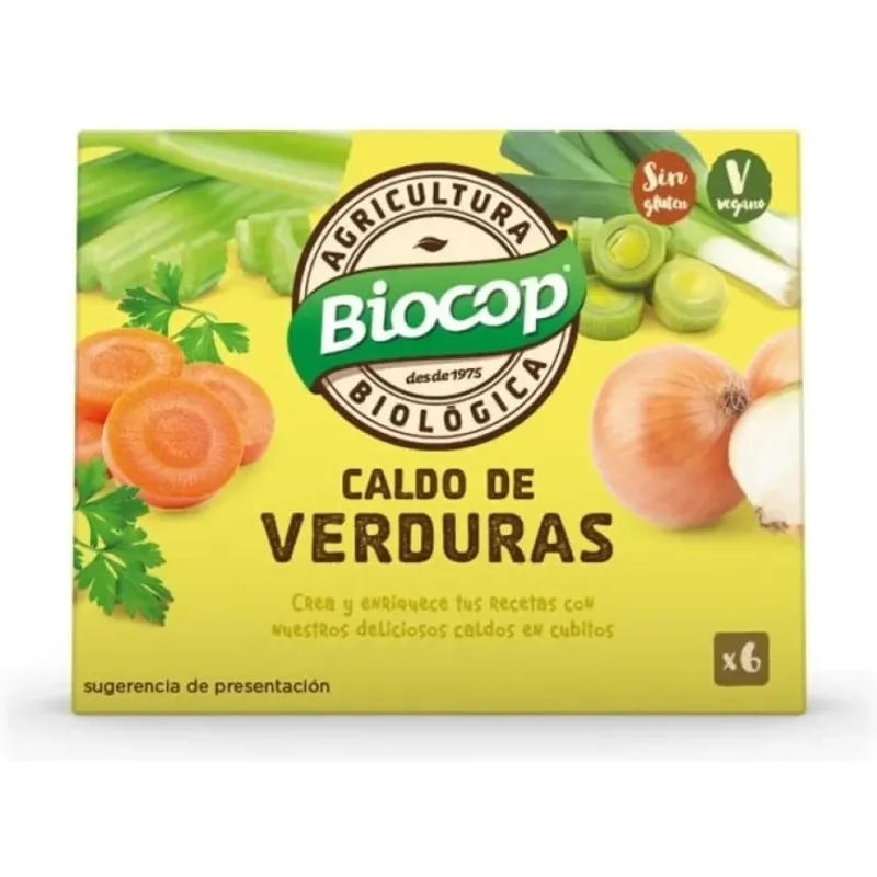 Biocop caldo veg. cubitos c/sal 6uds 11g | Farmacia Barata