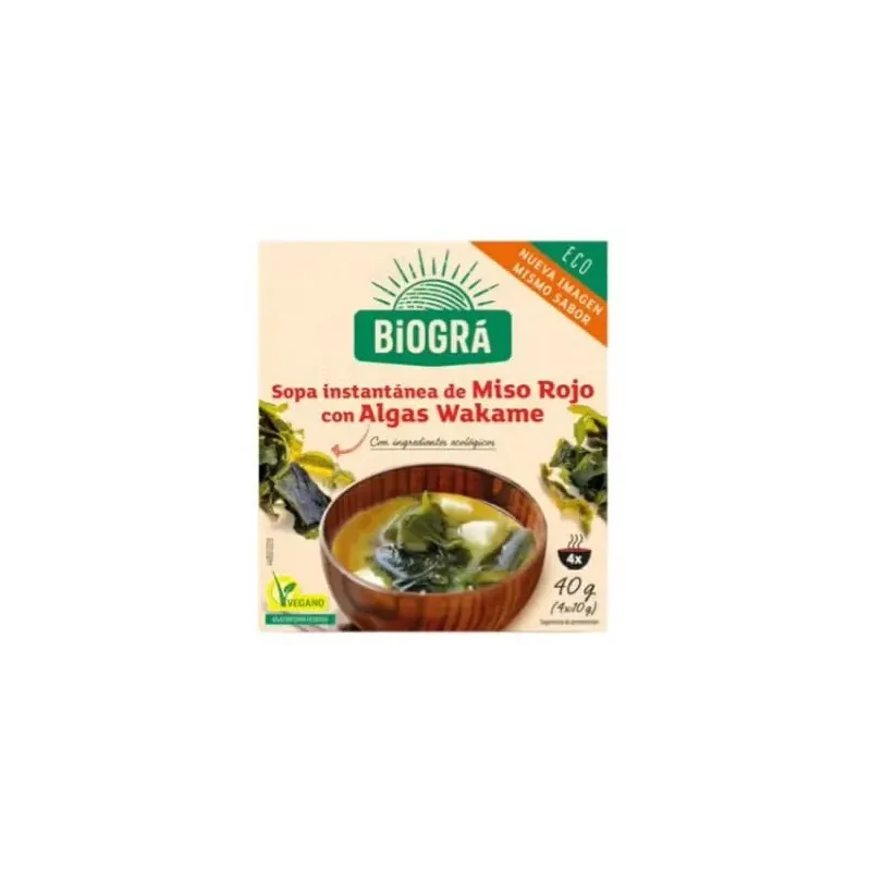 Biográ sopa vegana de miso con algas 4 sobres x 10g | Farmacia Barata Biográ sopa vegana de miso con algas 4 sobres x 10g | Farmacia Barata