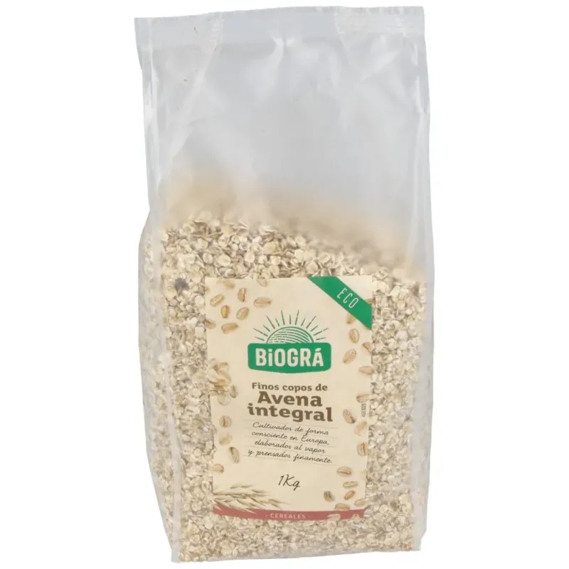Copos de avena finos integrales 1kg. bio | Farmacia Barata