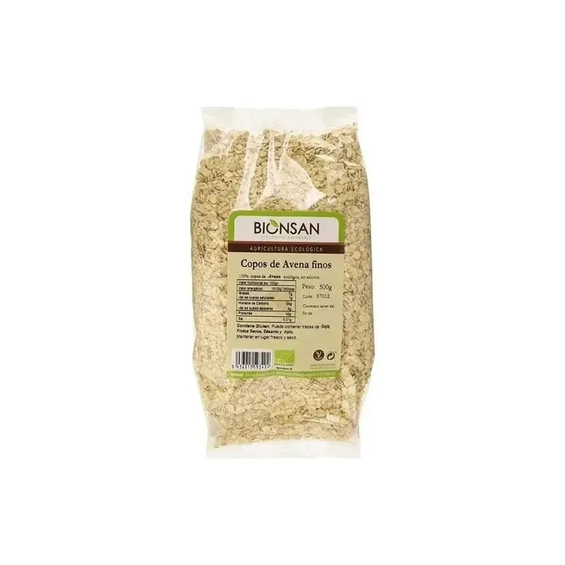 Copos de avena finos ecologicos bionsan 500g | Farmacia Barata
