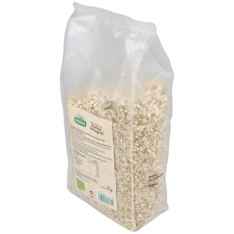 Copos de avena finos integrales 1kg. bio | Farmacia Barata