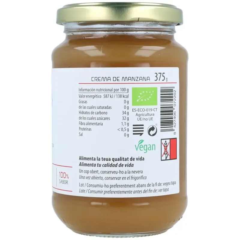 Cal valls mermelada manzana sin azúcar eco 370 g | Farmacia Barata