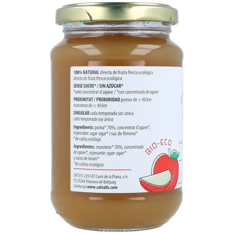 Cal valls mermelada manzana sin azúcar eco 370 g | Farmacia Barata