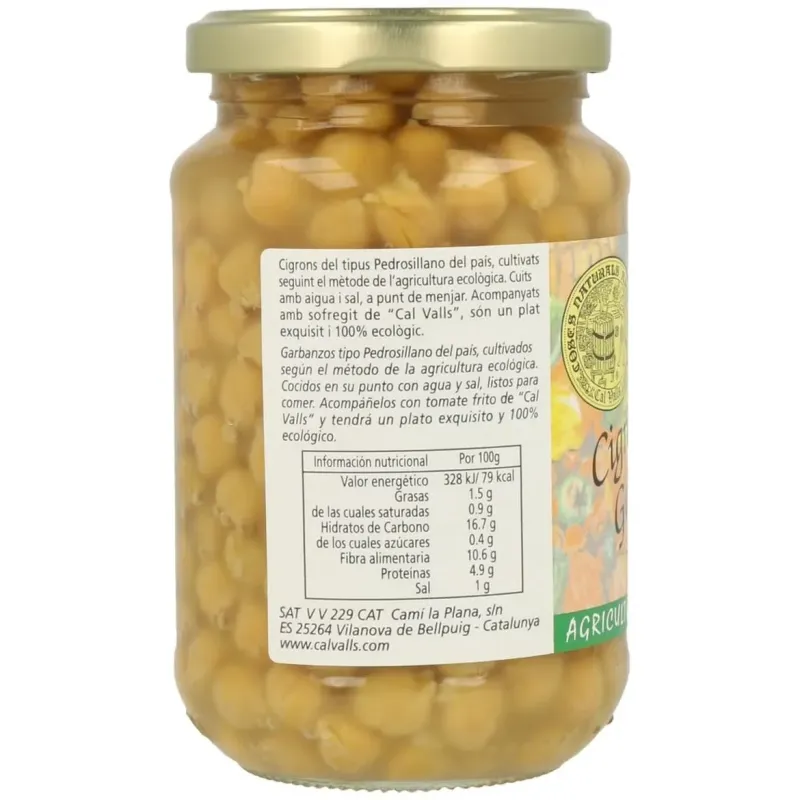 Cal valls garbanzos cocidos eco 220g | Farmacia Barata