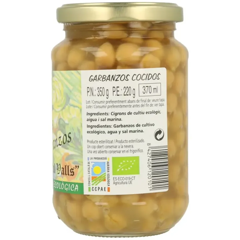 Cal valls garbanzos cocidos eco 220g | Farmacia Barata