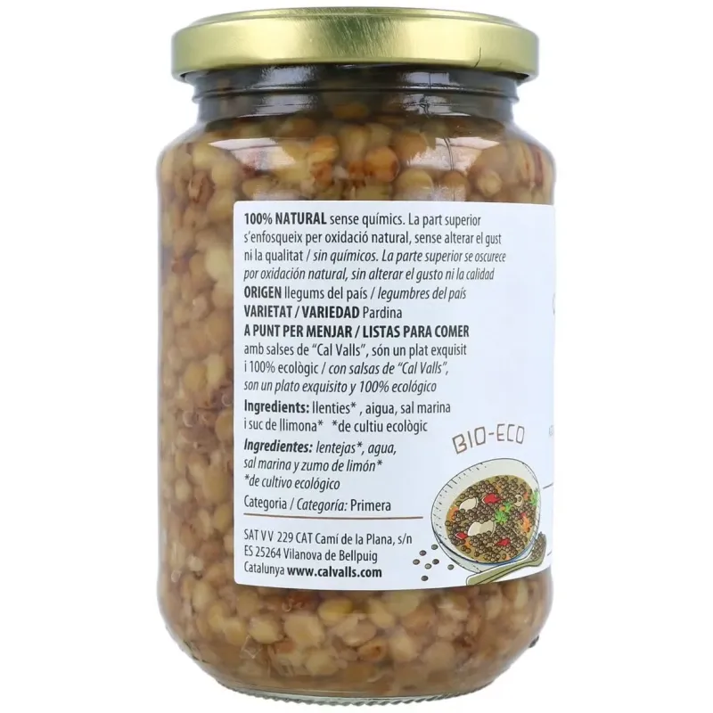 Cal valls lentejas cocidas castellanas eco 240 g | Farmacia Barata