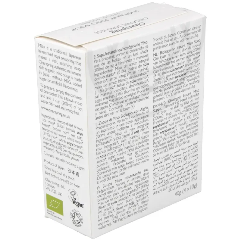 Sopa de miso y algas instantanea 4sbrs. | Farmacia Barata