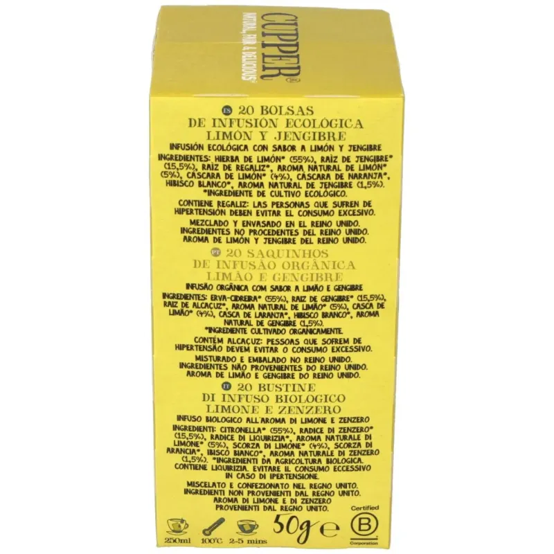 Limon y jengibre infusion 20 bolsitas.bio | Farmacia Barata Limon y jengibre infusion 20 bolsitas.bio | Farmacia Barata
