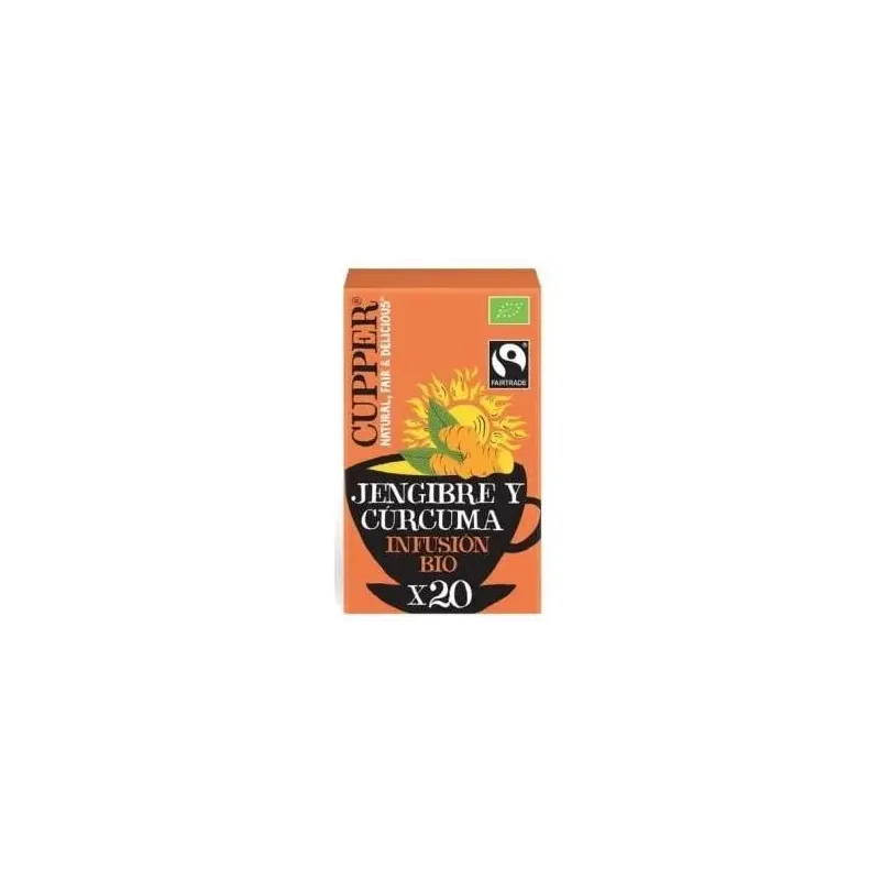 Cupper infusion de jengibre y curcuma bio 20uds | Farmacia Barata