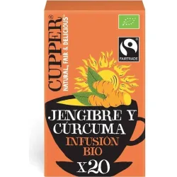 Cupper infusion de jengibre y curcuma bio 20uds | Farmacia Barata